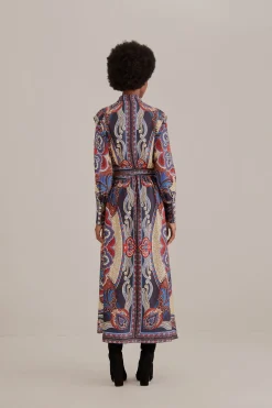 FARM Rio MULTICOLOR ENERGY SCARF CUT-OUT MAXI DRESS