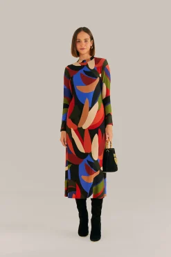 FARM Rio MULTICOLOR GRAPHIC BANANAS LENZING™ ECOVERO™ VISCOSE MIDI DRESS