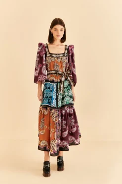 FARM Rio MULTICOLOR SWEET MERMAIDS MIDI DRESS