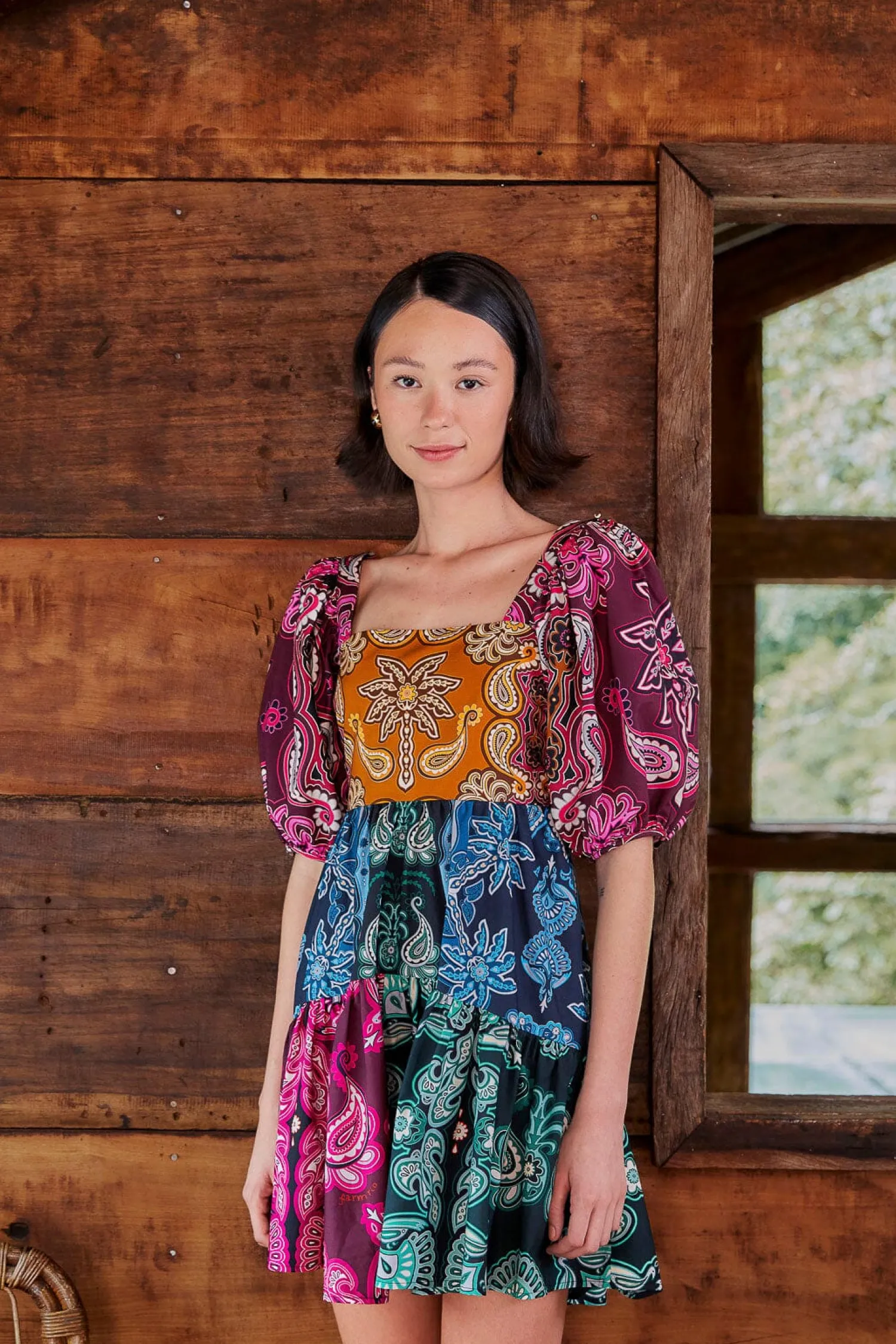FARM Rio MULTICOLOR SWEET MERMAIDS SHORT SLEEVE MINI DRESS