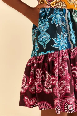 FARM Rio MULTICOLOR SWEET MERMAIDS SHORT SLEEVE MINI DRESS