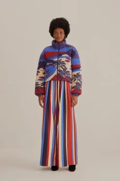 FARM Rio MULTICOLOR WINTER STRIPES TAILORED PANTS