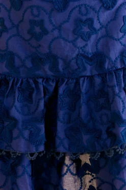 FARM Rio NAVY BLUE 3D STAR TEXTURE MINI SKIRT