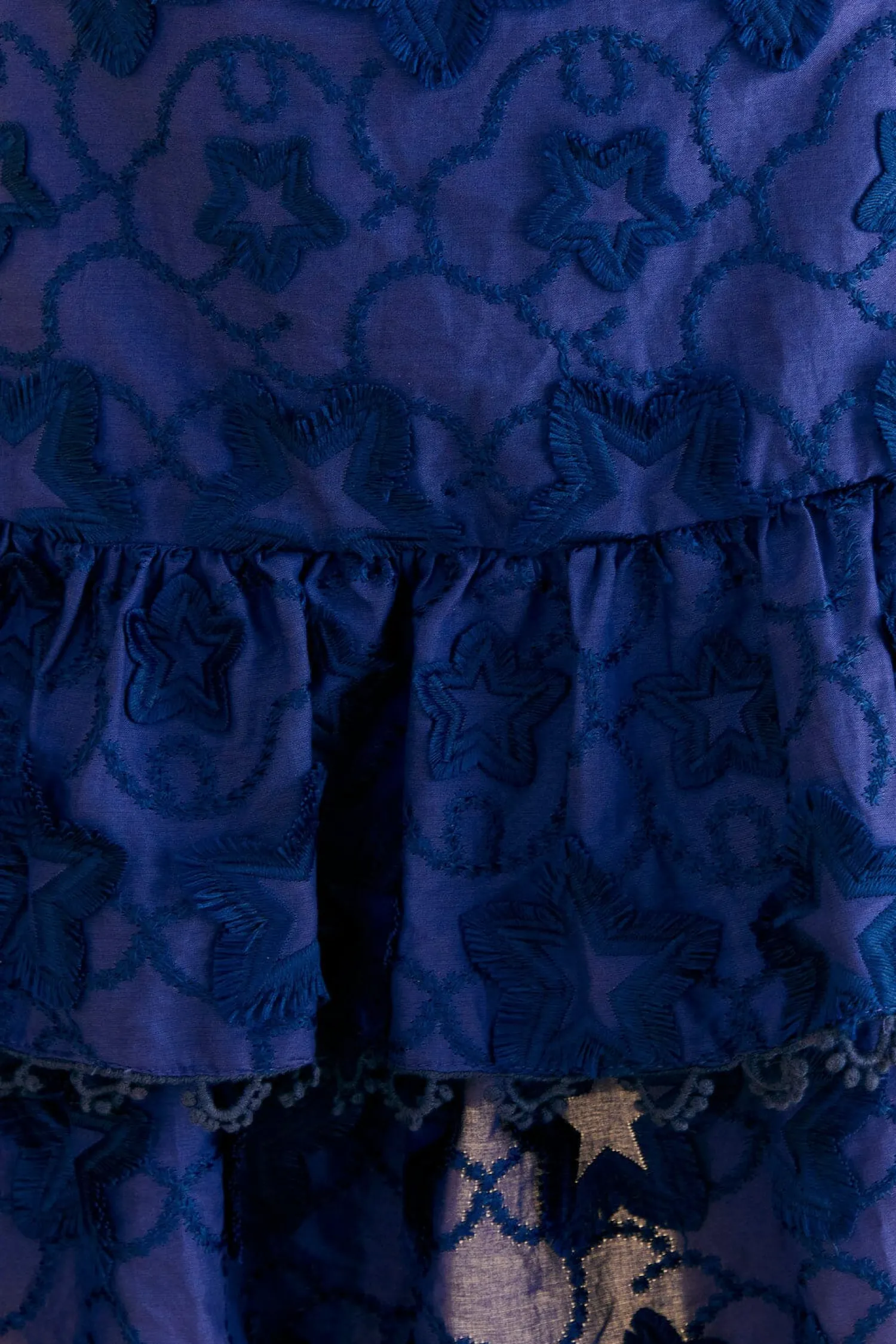 FARM Rio NAVY BLUE 3D STAR TEXTURE MINI SKIRT