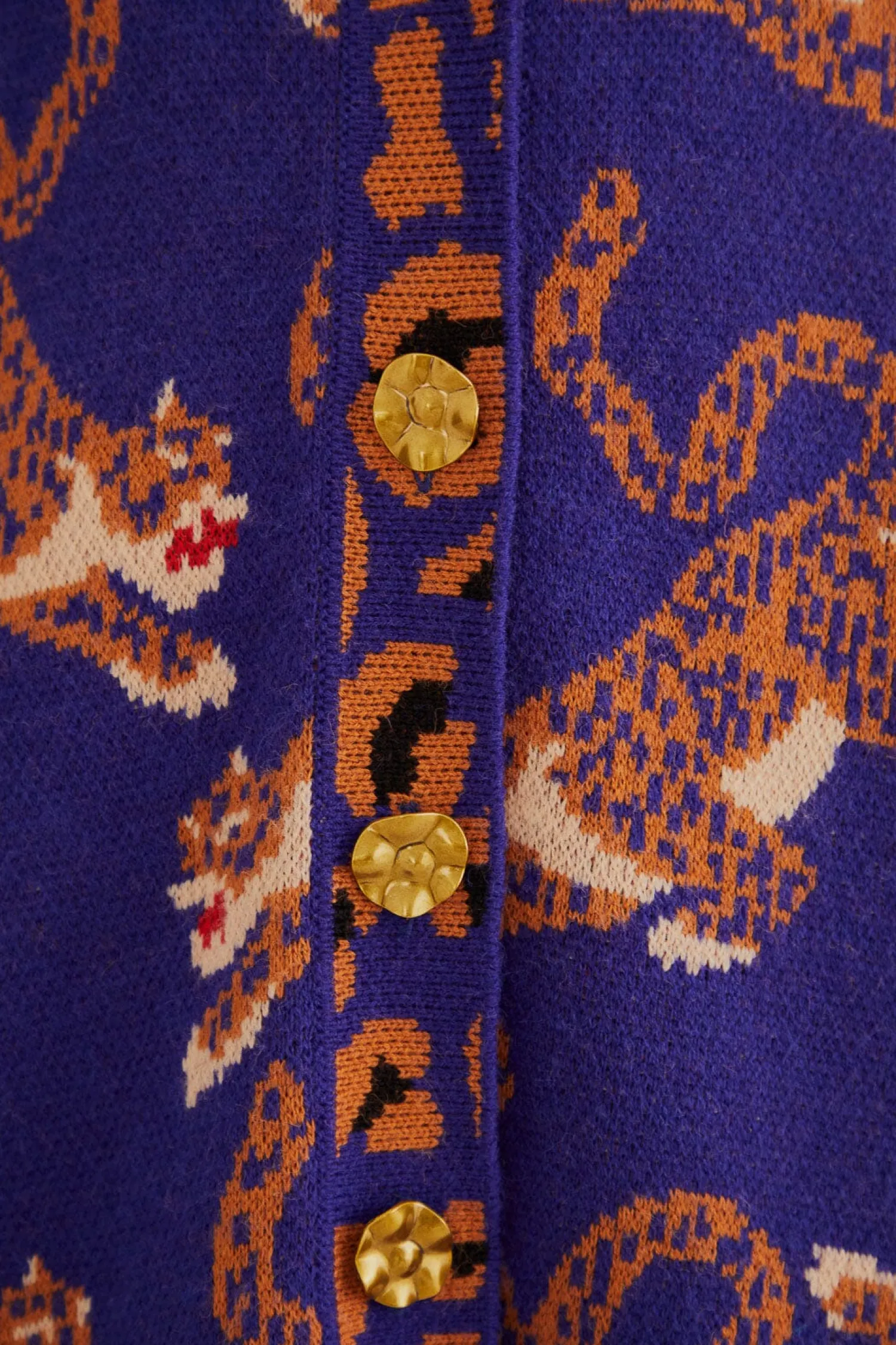 FARM Rio NAVY BLUE LEOPARDS KNIT CARDIGAN