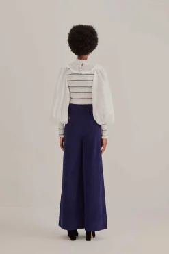 FARM Rio NAVY BLUE LOW WAISTED TAILORED PANTS