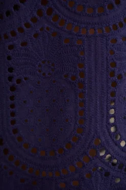 FARM Rio  NAVY BLUE PINEAPPLE EYELET PANTS