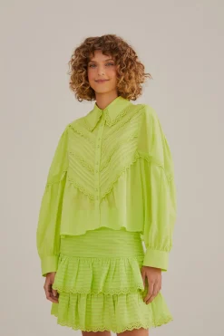 FARM Rio NEON GREEN MINI SKIRT
