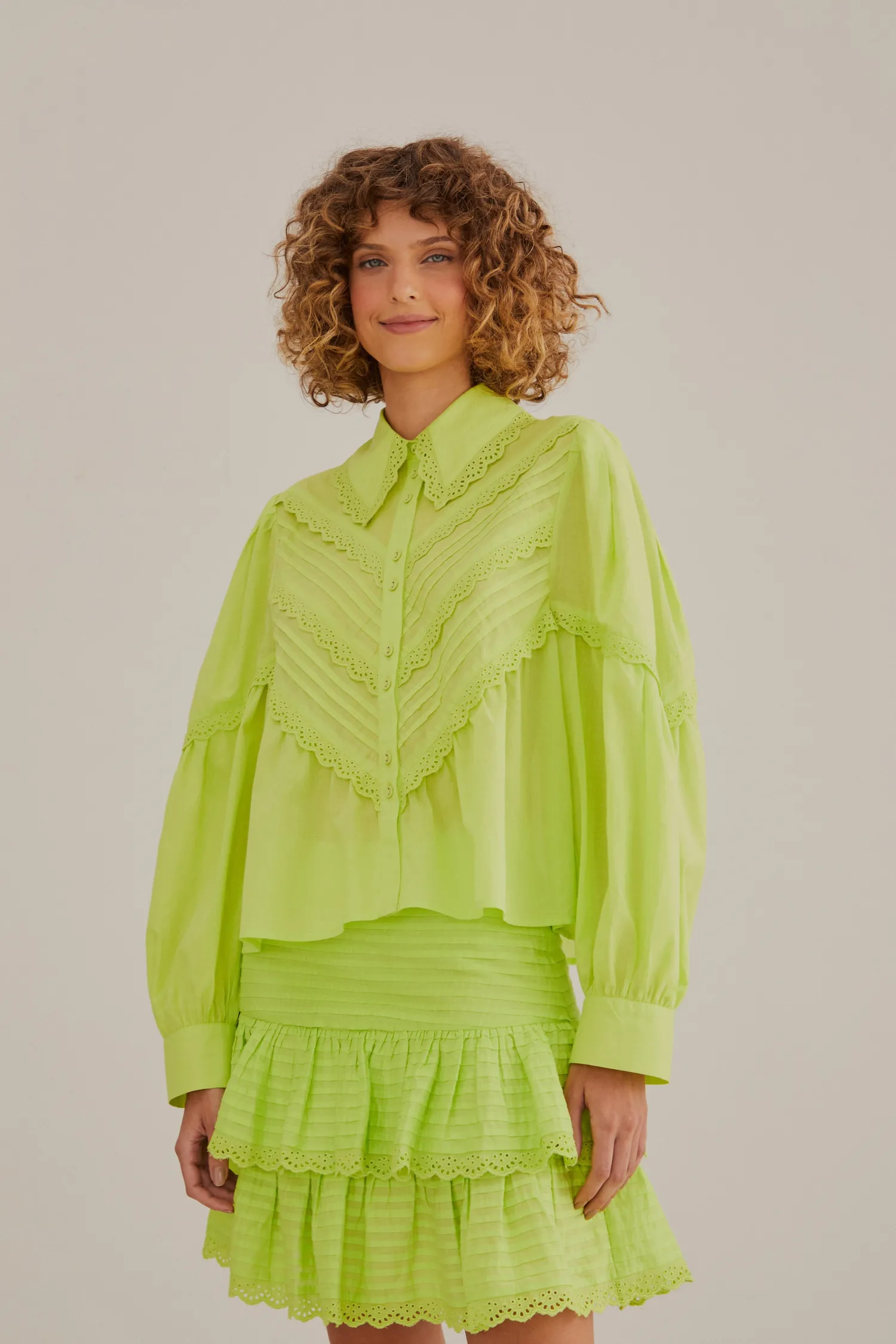FARM Rio NEON GREEN MINI SKIRT