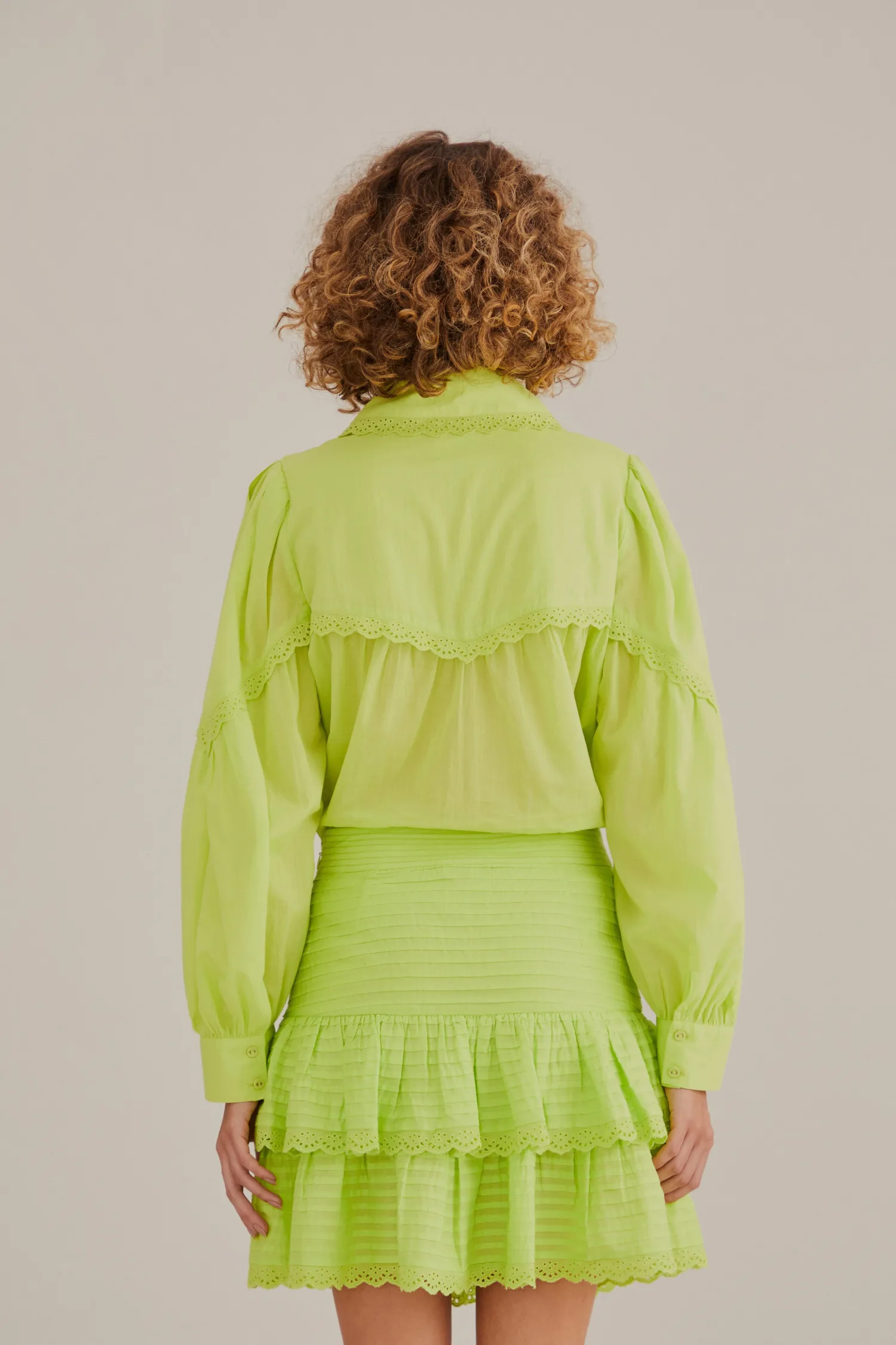 FARM Rio NEON GREEN MINI SKIRT