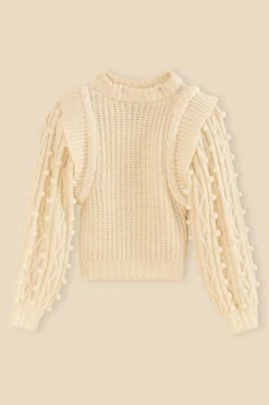 FARM Rio  OFF-WHITE BRAIDED SWEATER
