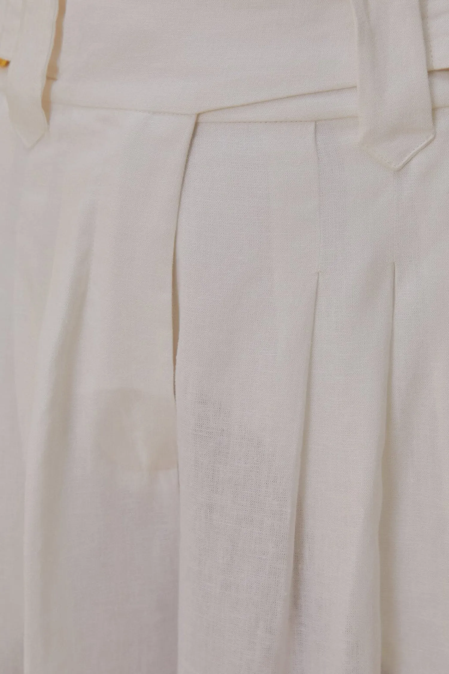 FARM Rio OFF-WHITE LINEN LOW WAIST PANTS