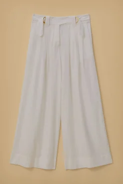 FARM Rio OFF-WHITE LINEN LOW WAIST PANTS