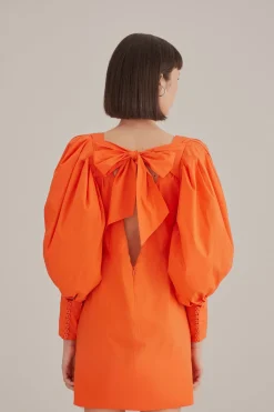 FARM Rio  ORANGE OPEN BACK MINI DRESS