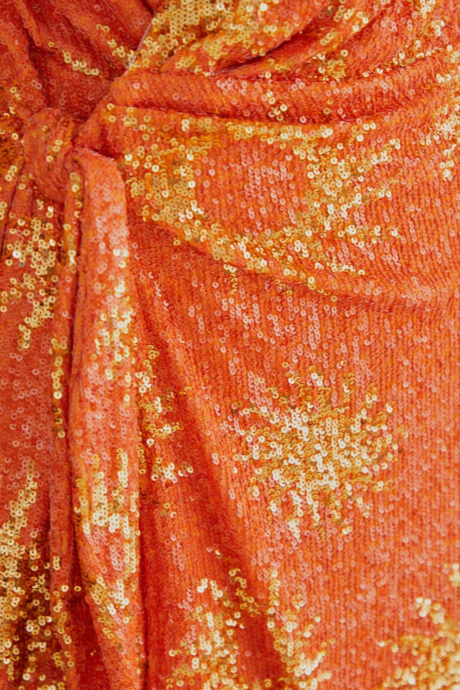 FARM Rio ORANGE SUNNY MOOD SEQUIN LONG SLEEVE MINI DRESS