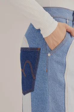 FARM Rio  PATCHWORK DENIM WIDE PANTS