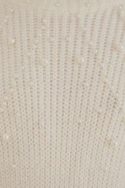 FARM Rio  PEARL EMBROIDERED BUBBLE SWEATER