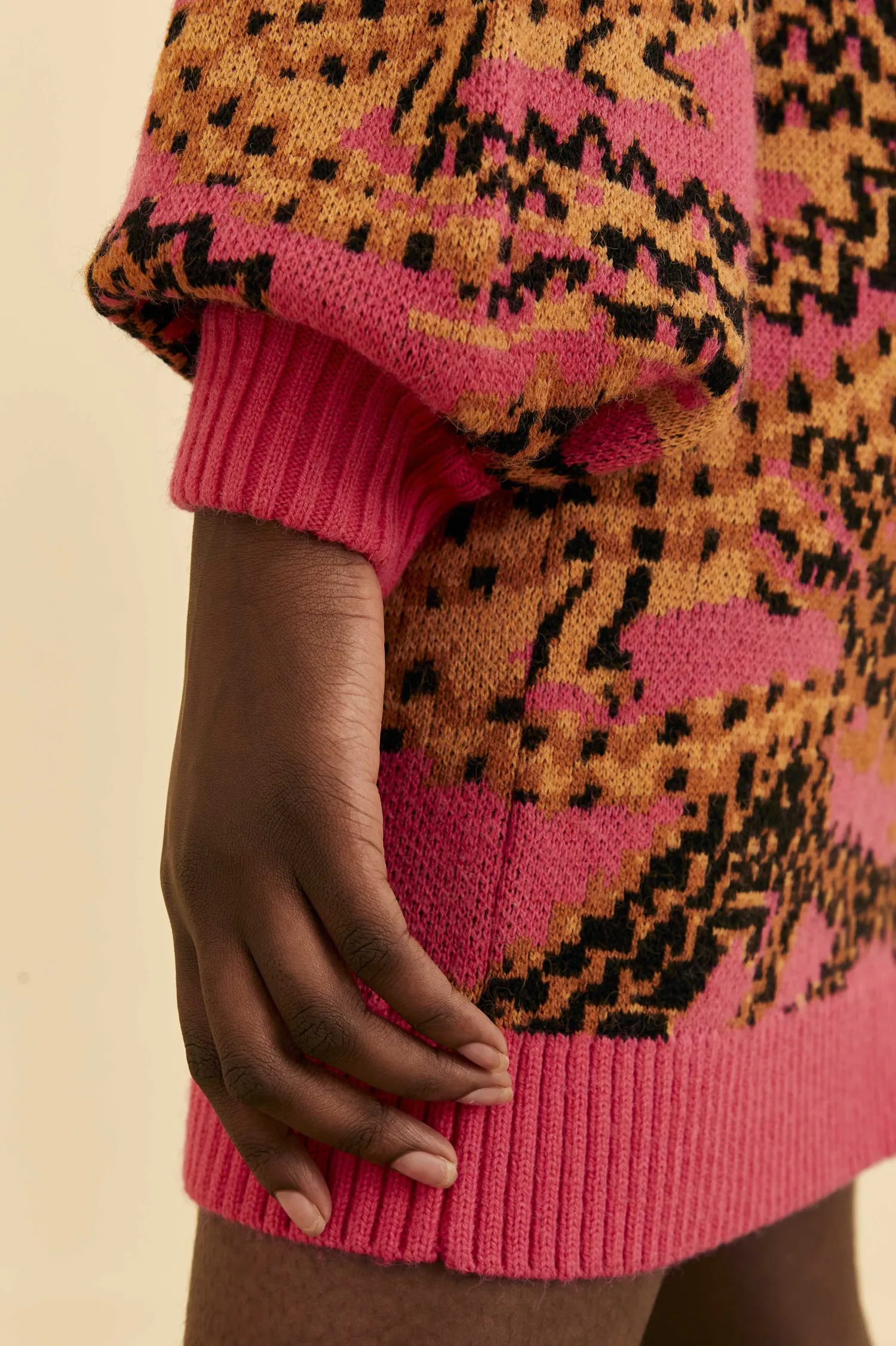 FARM Rio PINK CROCO SWEATER DRESS