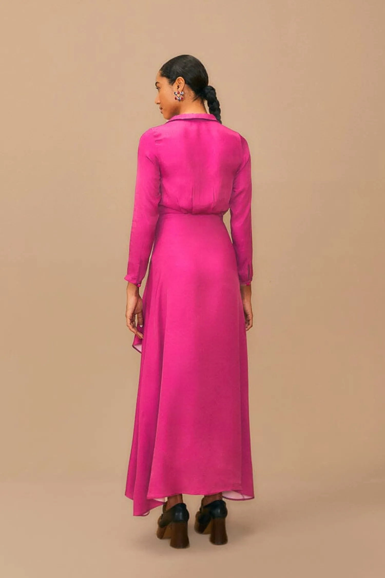 FARM Rio PINK LONG SLEEVE MAXI DRESS