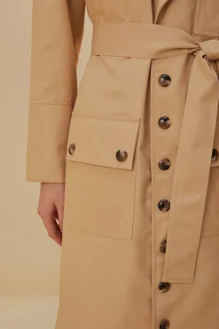 FARM Rio POCKETS OVER NUDE TRENCH COAT