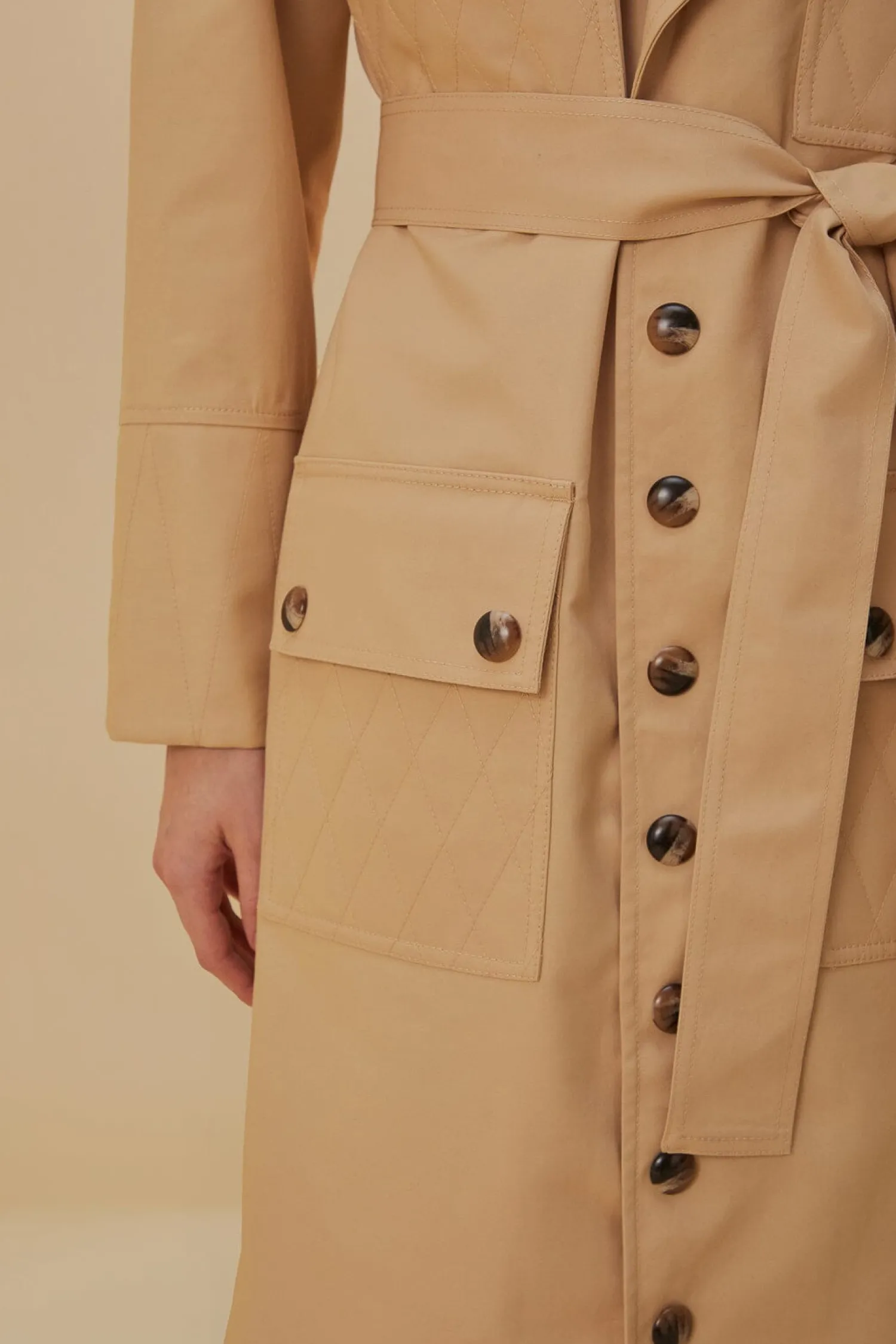 FARM Rio POCKETS OVER NUDE TRENCH COAT