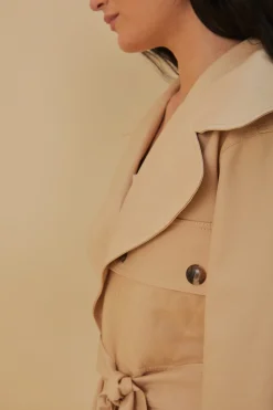FARM Rio POCKETS OVER NUDE TRENCH COAT