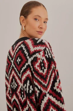 FARM Rio RAUTI BEADED KNIT SWEATER