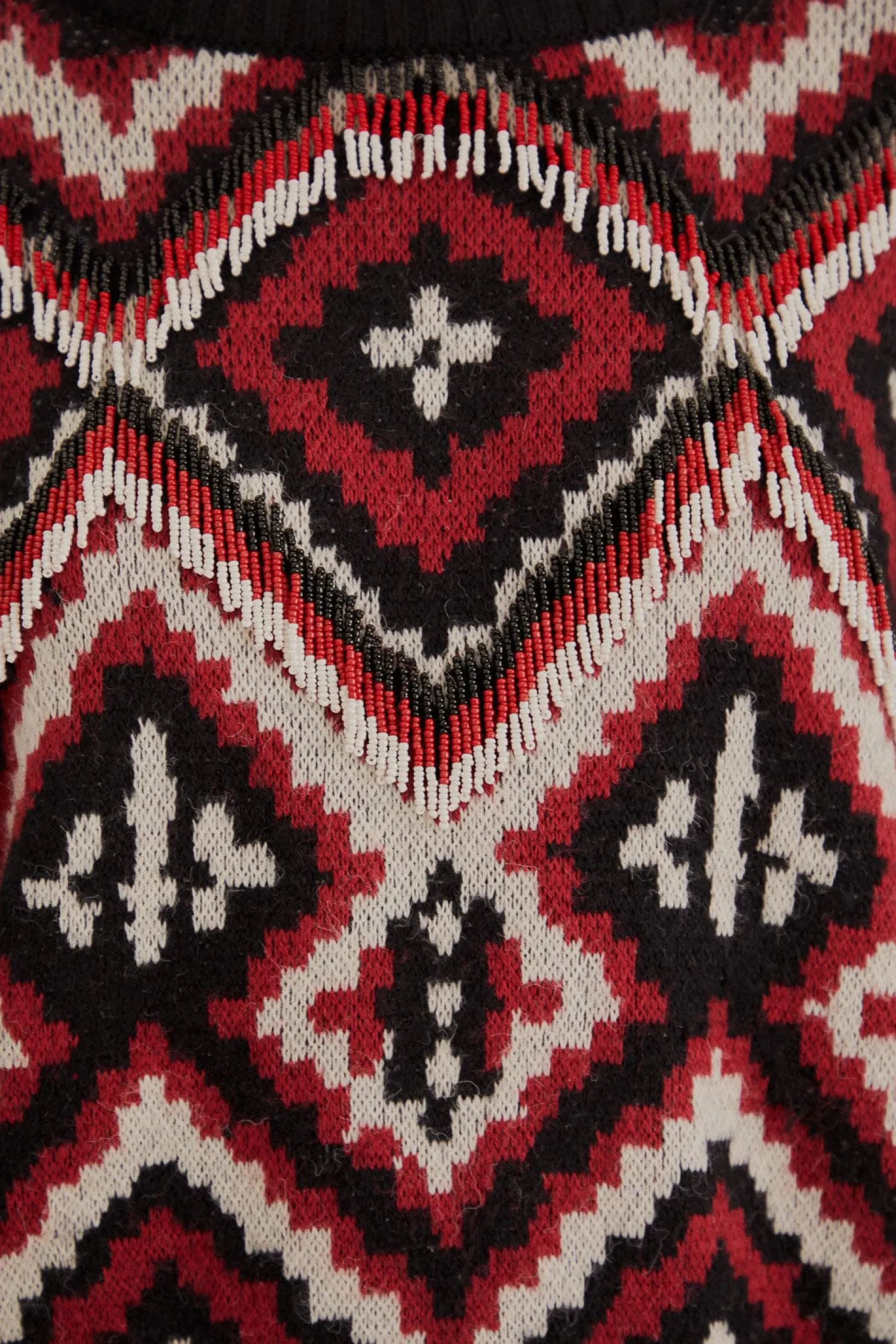 FARM Rio RAUTI BEADED KNIT SWEATER