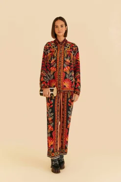 FARM Rio  RED NATURE BEAUTY SCARF PANTS