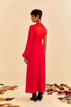 FARM Rio RED ONE SHOULDER MAXI DRESS
