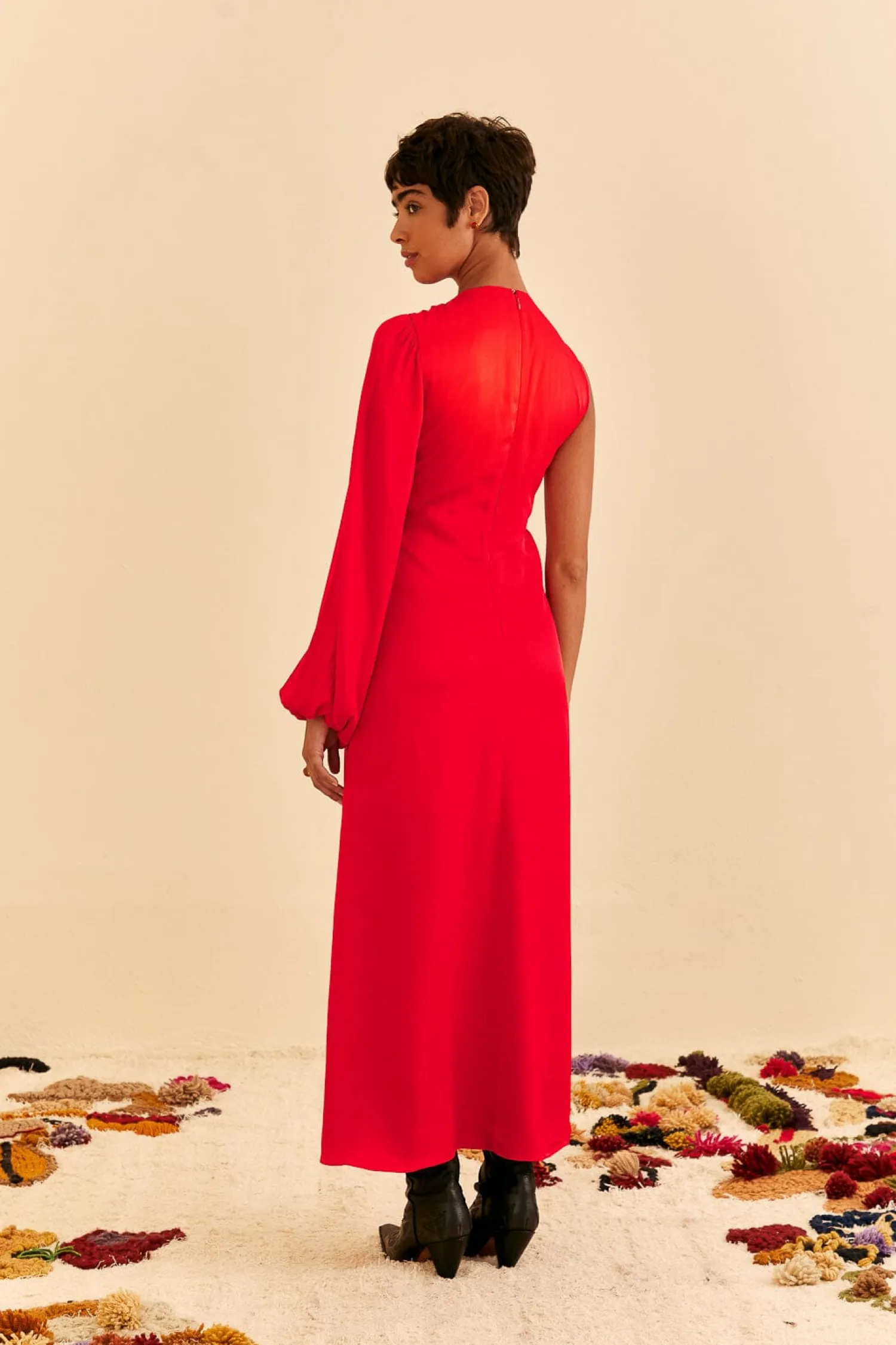 FARM Rio RED ONE SHOULDER MAXI DRESS