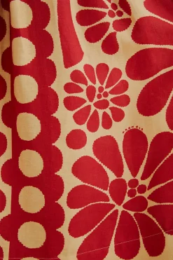 FARM Rio  RED PALERMO SLEEVELESS MIDI DRESS