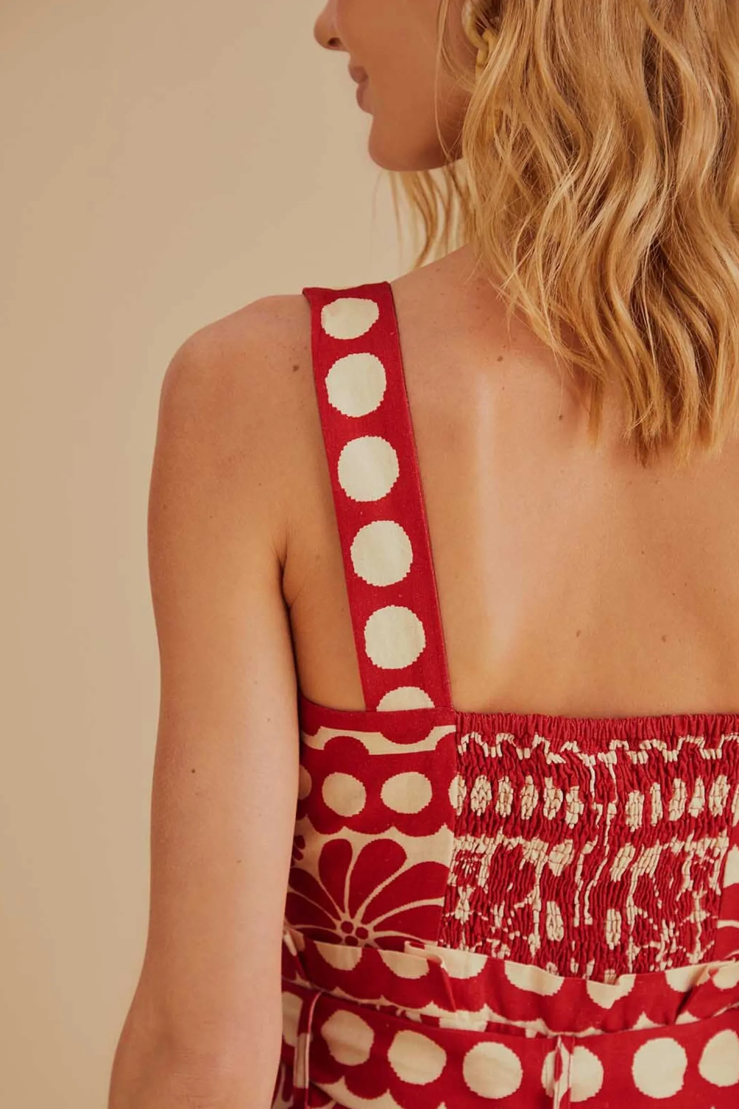 FARM Rio RED PALERMO SLEEVELESS ROMPER