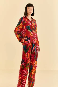 FARM Rio  RED ROOSTER LEAVES PANTS