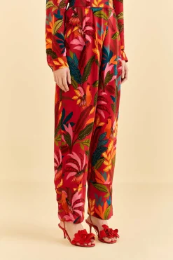 FARM Rio  RED ROOSTER LEAVES PANTS