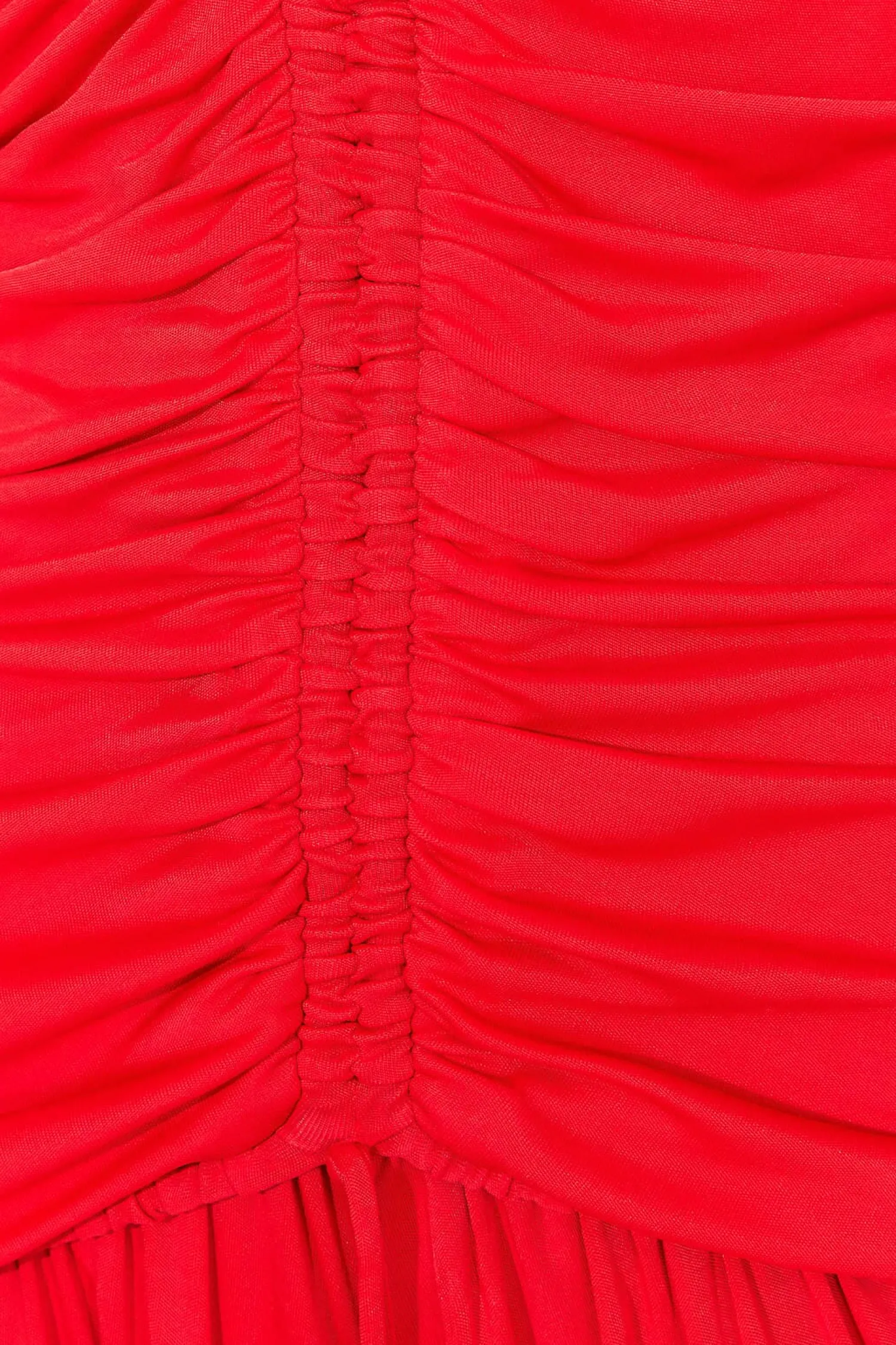 FARM Rio RED V NECKLINE LONG SLEEVE MIDI DRESS