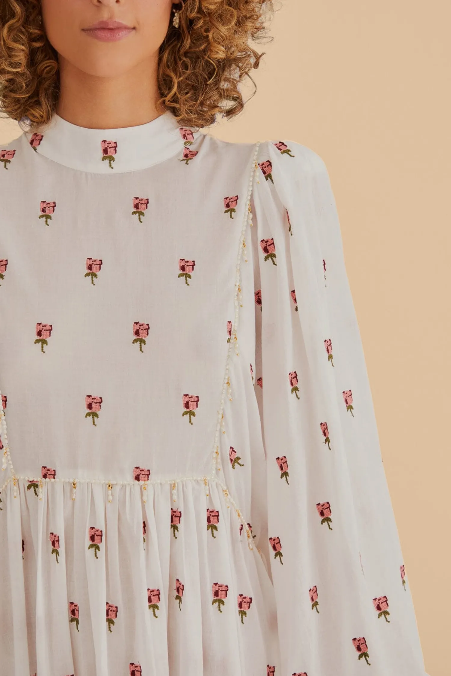 FARM Rio ROSE EMBROIDERED MAXI DRESS