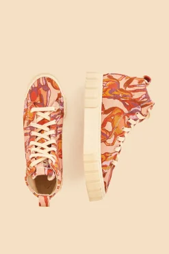 FARM Rio  ROSE WILD HORSES FLATFORM SNEAKER