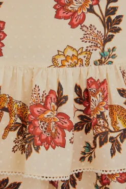 FARM Rio SAND LEOPARD FLOWERS MINI SKIRT