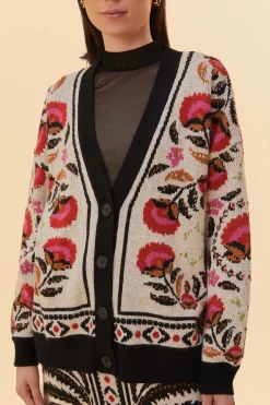 FARM Rio SAND PALMS PARADISE KNIT CARDIGAN
