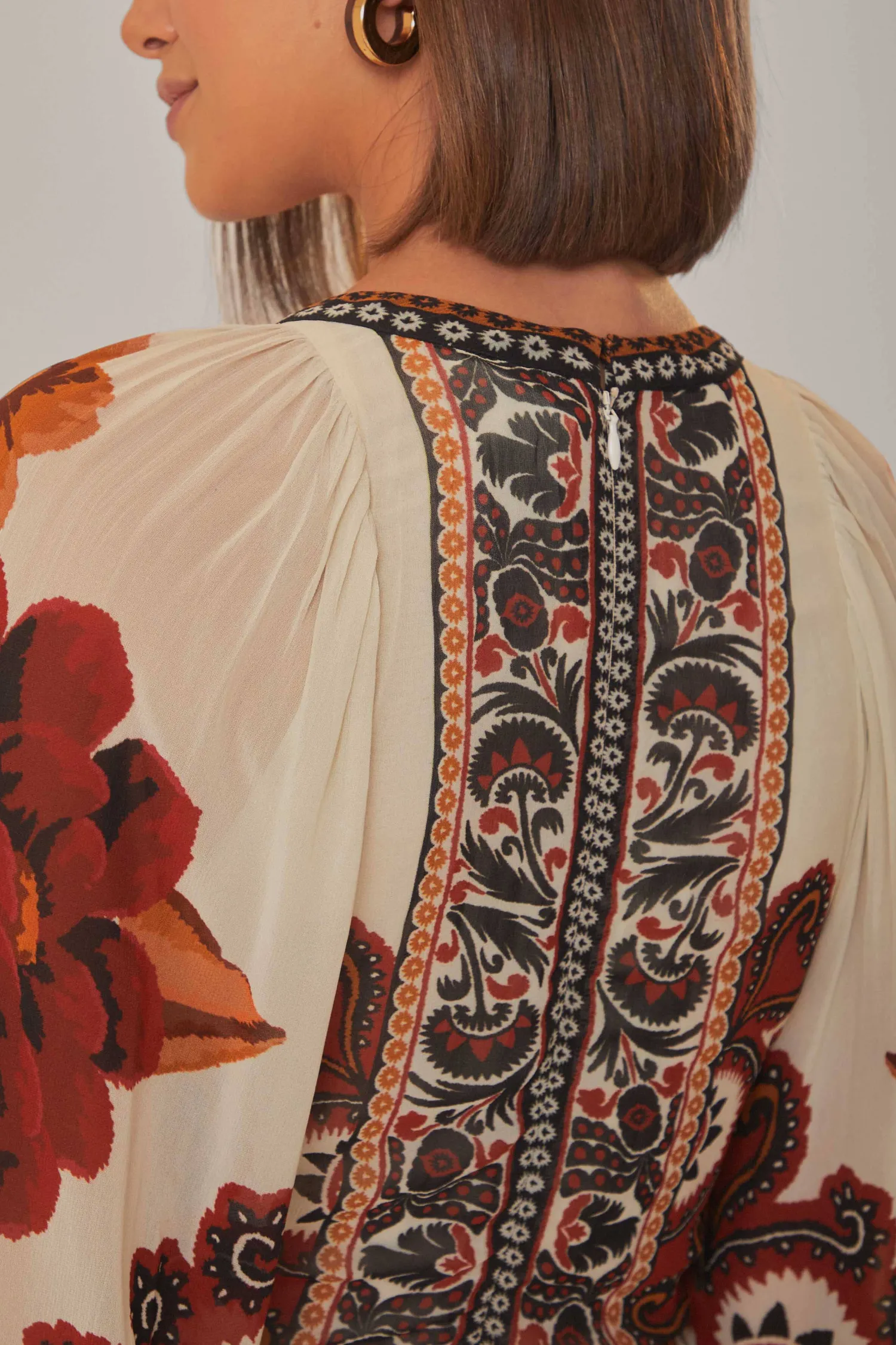 FARM Rio SAND WINTER TAPESTRY V NECK MAXI DRESS
