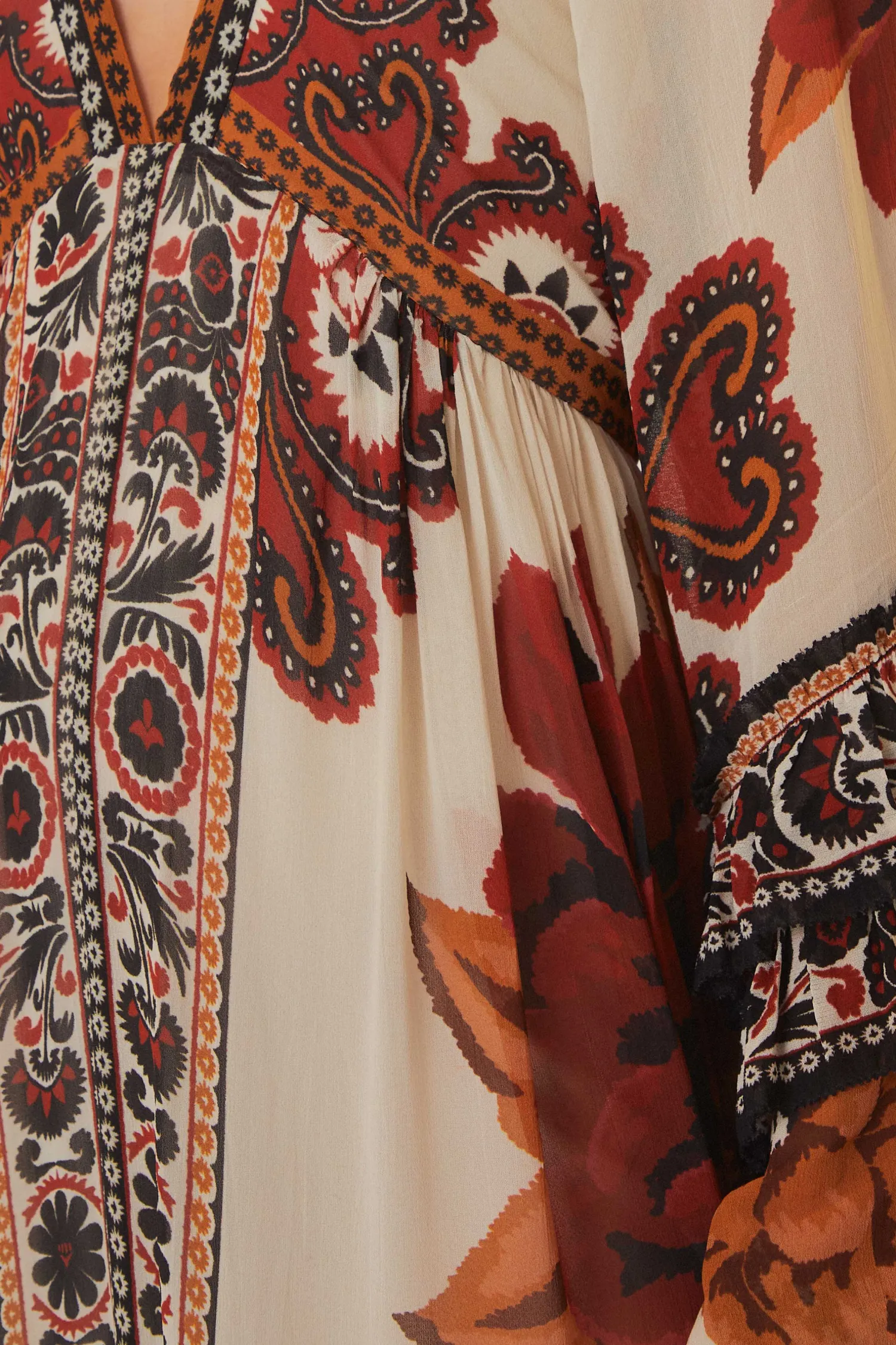 FARM Rio SAND WINTER TAPESTRY V NECK MAXI DRESS