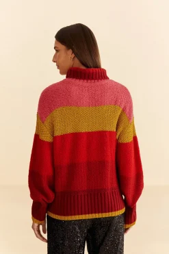 FARM Rio  SHINY STRIPES KNIT SWEATER