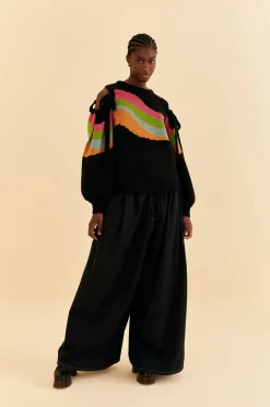 FARM Rio  SHOULDER CUT OUTS KNIT SWEATER