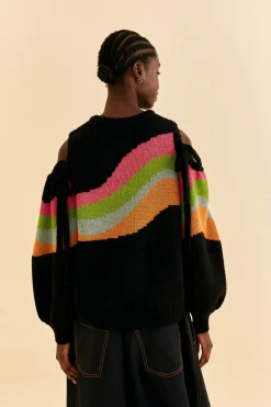 FARM Rio SHOULDER CUT OUTS KNIT SWEATER