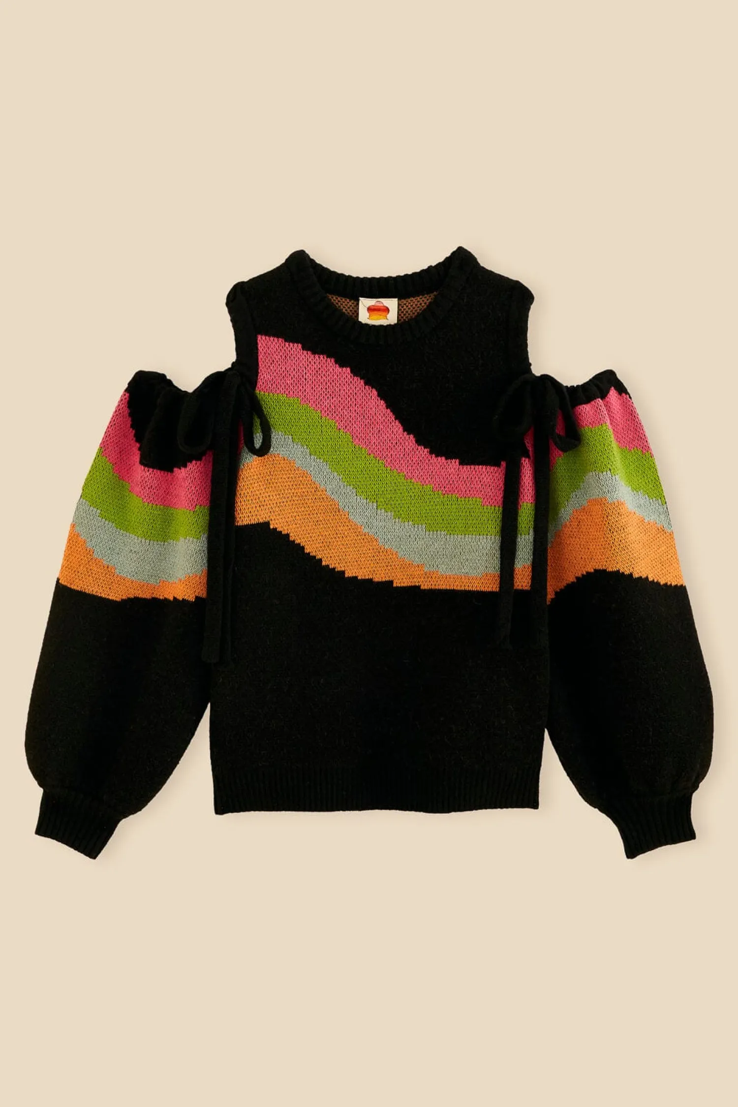 FARM Rio SHOULDER CUT OUTS KNIT SWEATER