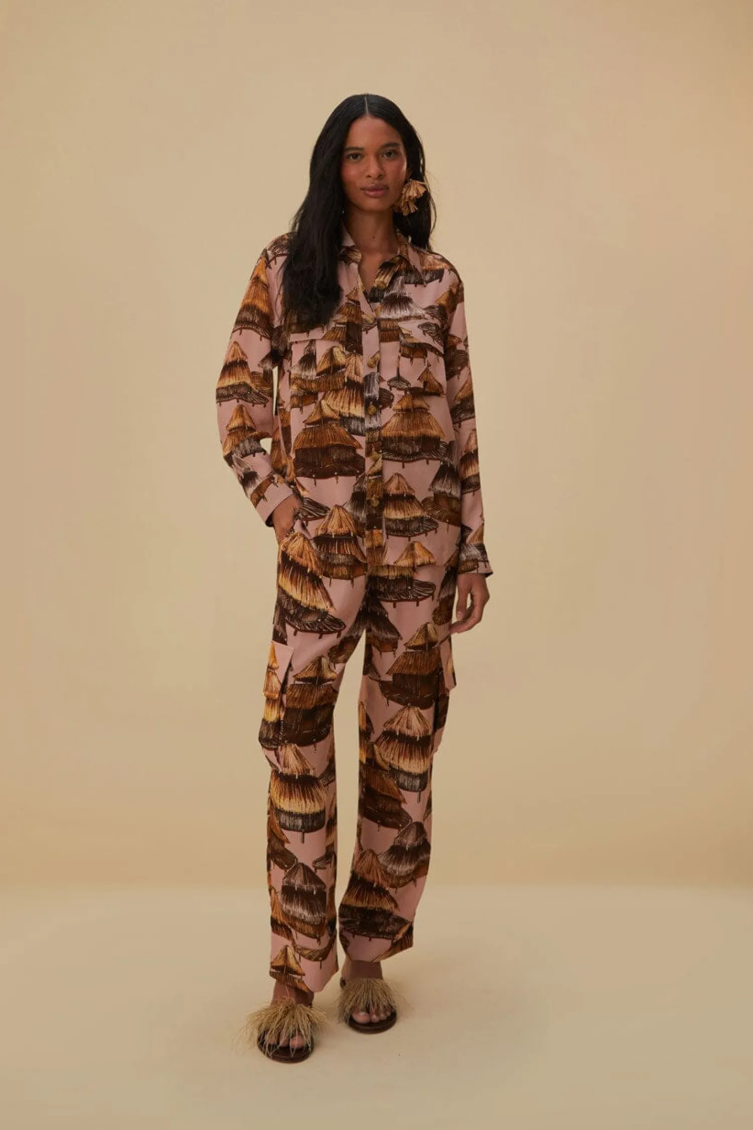 FARM Rio SHUHU BEIGE CARGO SHIRT