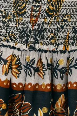 FARM Rio SILVER FLORAL TAPESTRY MINI DRESS