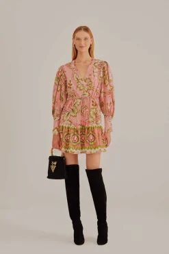 FARM Rio SOFT PINK AURA FLORAL MINI DRESS