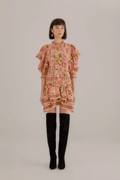 FARM Rio SOFT PINK AURA FLORAL MINI SKIRT